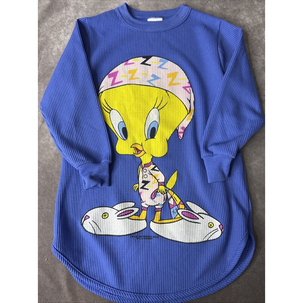 90's Double Sided Tweety Pajamas Girl's Size 8 Looney Tunes Wormser USA